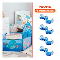 Pack4 Toldo Compacto de Niño de Campo 3 Piezas MG-16335 EB Celeste para Uso Y+Regalo Sticker